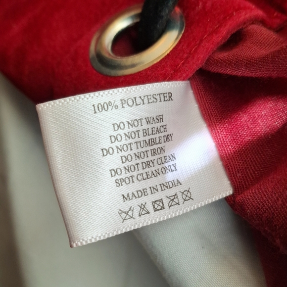 America & Beyond Drawstring Pom Pom Backpack  Floral Suede School Bag Girls Gift - Picture 8 of 17